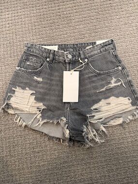 Zara High Rise Denim Shorts